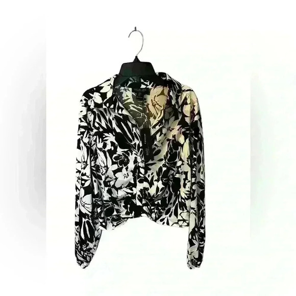 Rachel Zoe 2 Piece Set Black And White Flower Size S - Picture 7 of 8